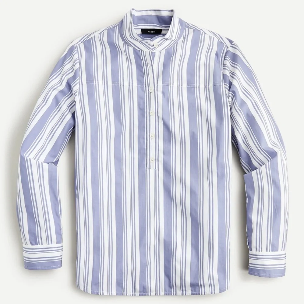 J.Crew Band-collar cotton poplin tunic - Picture 5 of 7